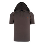 Set of 2 Short Sleeve Hoodies // White + Brown (S)