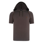 Set of 5 Short Sleeve Hoodies // White + Brown + Black + Anthracite + Dark Blue (S)