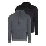 Set of 2 Long Sleeve Hoodies // Black + Antrhacite (S)