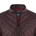 Racer Quilted Jacket // Burgundy Matte (S)