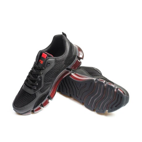 Men's Sport Sneakers  // Black + Red (Euro: 39)