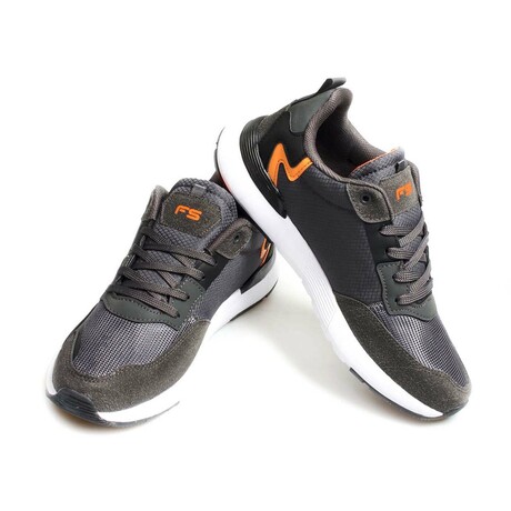 Men's Sport Sneakers  // Dark Gray + Orange + White (Euro: 39)