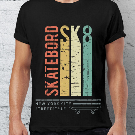 Skateboard SK8 T-Shirt // Black (S)