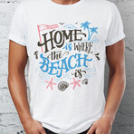 Beach Lettering T-Shirt // White (L)