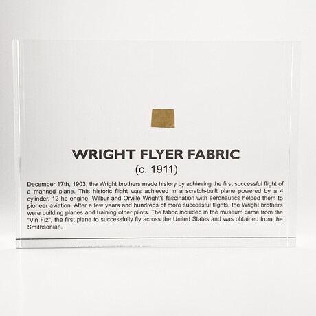 Wright Flyer Fabric Artifact Display