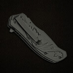 4.75" Golden Dragon'S Flame // Folding Knife // Pocket Clip