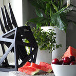 SET OF: Black Diamond Knife Block and Galatine 4PCS Knife Set