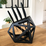 SET OF: Black Diamond Knife Block and Galatine 4PCS Knife Set