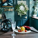 SET OF: Black Diamond Knife Block and Galatine 4PCS Knife Set