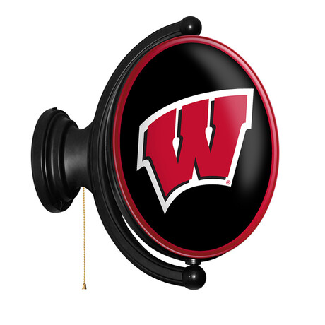 Wisconsin Badgers: Original Oval Rotating Lighted Wall Sign