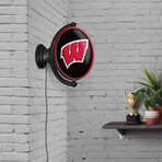 Wisconsin Badgers: Original Oval Rotating Lighted Wall Sign