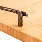 Bamboo Tray /Wrought Iron Handles, 8"
