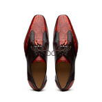 Anzio // Alligator + Calfskin Leather Oxfords Shoes // Cognac (US: 9)