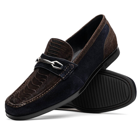 Hugo // Ostrich Loafers // Brown + Navy (US: 8)