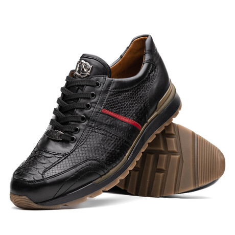 Brescia // Python + Calfskin Sneakers // Black (US: 8)