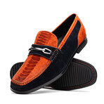 Hugo // Ostrich Loafers // Orange + Blue (US: 9.5)