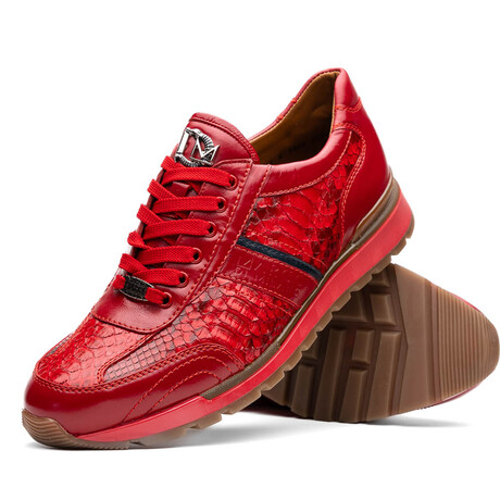 Brescia // Python + Calfskin Sneakers // Red (US: 8)