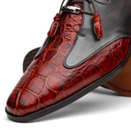 Anzio // Alligator + Calfskin Leather Oxfords Shoes // Cognac (US: 8)