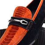 Hugo // Ostrich Loafers // Orange + Blue (US: 9.5)