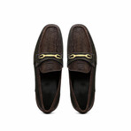 Hugo // Suede Ostrich Loafers // Brown (US: 8)