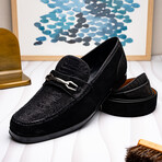 Hugo // Suede Ostrich Loafers  // Black (US: 12)