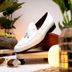 Aubiere // Ostrich Tassel Loafers // White (US: 10)