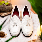 Aubiere // Ostrich Tassel Loafers // White (US: 10)