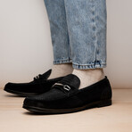 Hugo // Suede Ostrich Loafers  // Black (US: 12)