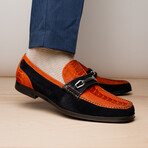 Hugo // Ostrich Loafers // Orange + Blue (US: 9.5)