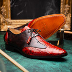 Anzio // Alligator + Calfskin Leather Oxfords Shoes // Cognac (US: 10.5)