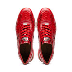 Brescia // Python + Calfskin Leather Sneakers // Red (US: 8)