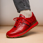 Brescia // Python + Calfskin Leather Sneakers // Red (US: 11)