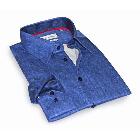 Fit Dress Shirt // Blue Mist print (S)