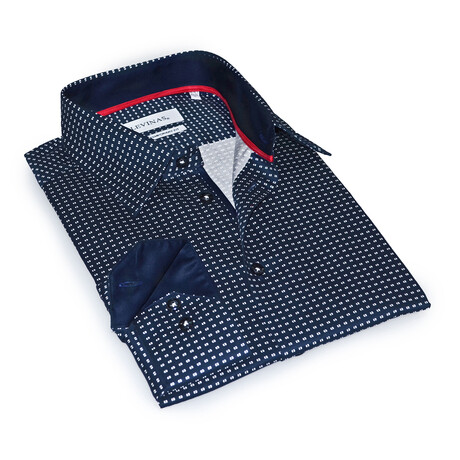 Fit Dress Shirt // Navy Dots Print (S)