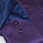 Fit Dress Shirt // Navy-Burgundy Print (XL)