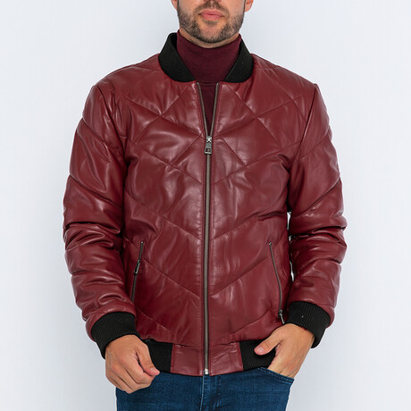Bomber Quilted Jacket // Burgundy (S)