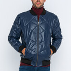 Bomber Quilted Jacket // Dark Blue (S)