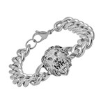 Stainless Steel Lion Head Chain Link Bracelet