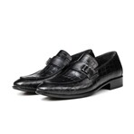 Swank Croc Print Loafers // Black (Euro: 41)