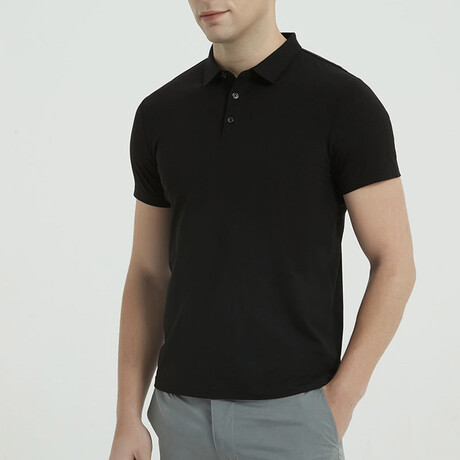 Short Sleeve Polo Shirt V1 // Black (XS)