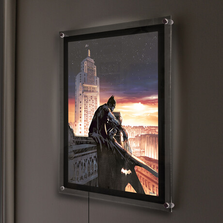 Batman (Batman the World) Mightyprint™ Wall Art // Backlit LED Frame
