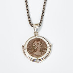 Nero Large Silver Coin Pendant // 65-66 AD