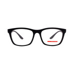 Men's // Sport PS02NV DG01O1 Square Optical Glasses // Black Rubber + Clear