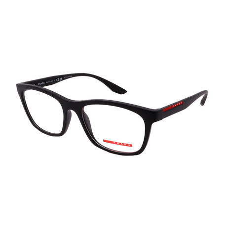 Men's // Sport PS02NV DG01O1 Square Optical Glasses // Black Rubber + Clear