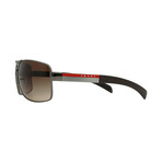 Men's // Sport PS54IS 5AV6S1 Aviator Sunglasses // Gunmetal + Brown Gradient
