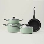 Sage Non-stick Aluminum 7Pc Cookware Set with Glass Lid