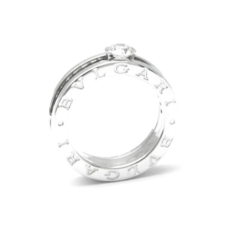 Bulgari // 18k White Gold B.Zero1 Solitaire Half Diamond Ring // Ring Size: 5.5 // Store Display