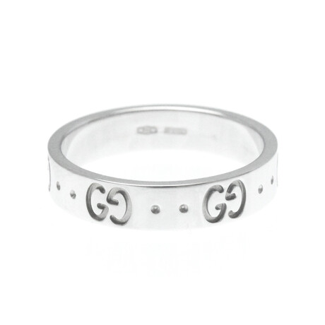 Gucci // 18k White Gold Icon Ring // Ring Size: 6.5 // Store Display