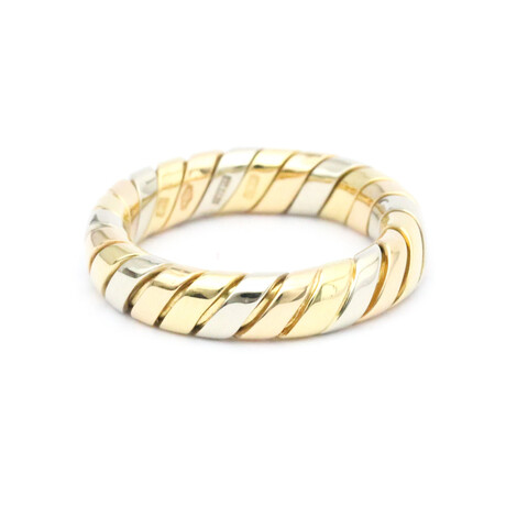 Bulgari // 18k Rose Gold + 18k White Gold + 18k Yellow Gold Tubogas Ring // Ring Size: 5.5 // Store Display
