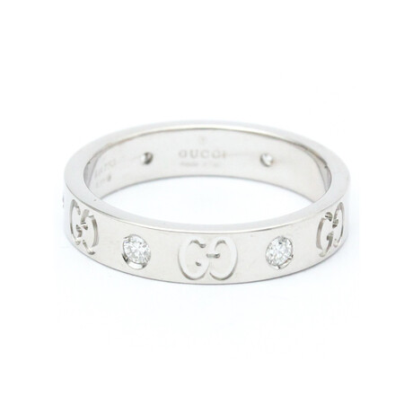 Gucci // 18k White Gold Icon Diamond Ring // Ring Size: 6.5 // Store Display